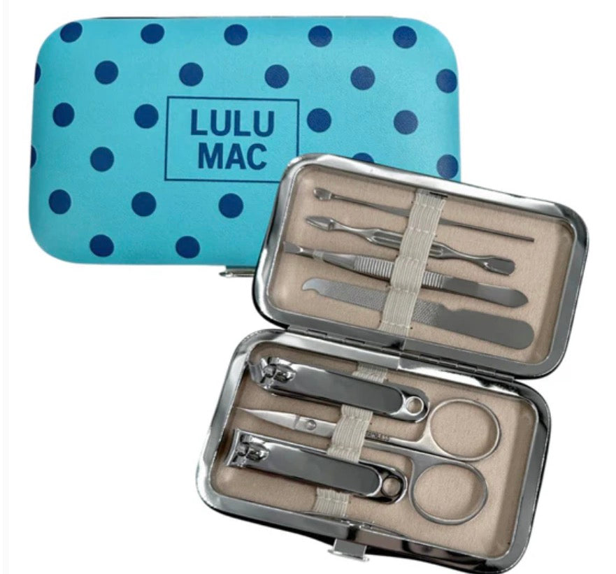 Polka Dot Lulu Mac Manicure Set, Blue/Navy