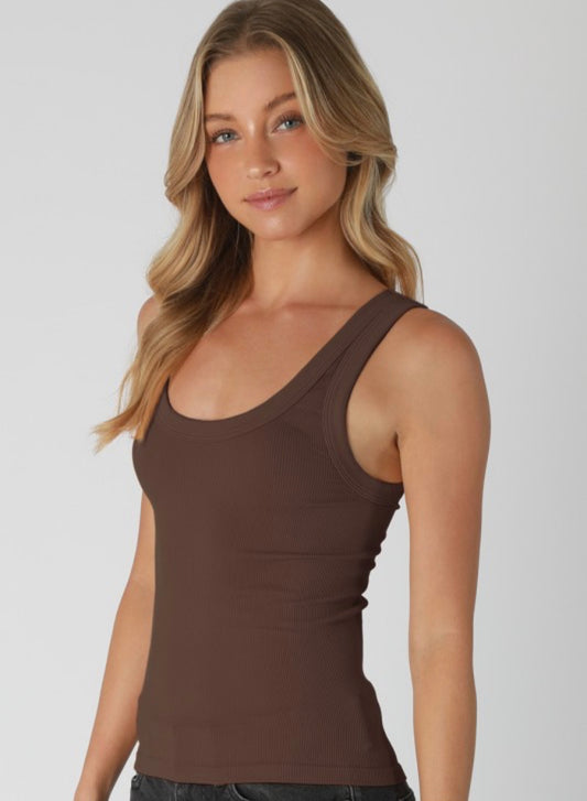 Reversible Ribbed Tank Top , French Roast