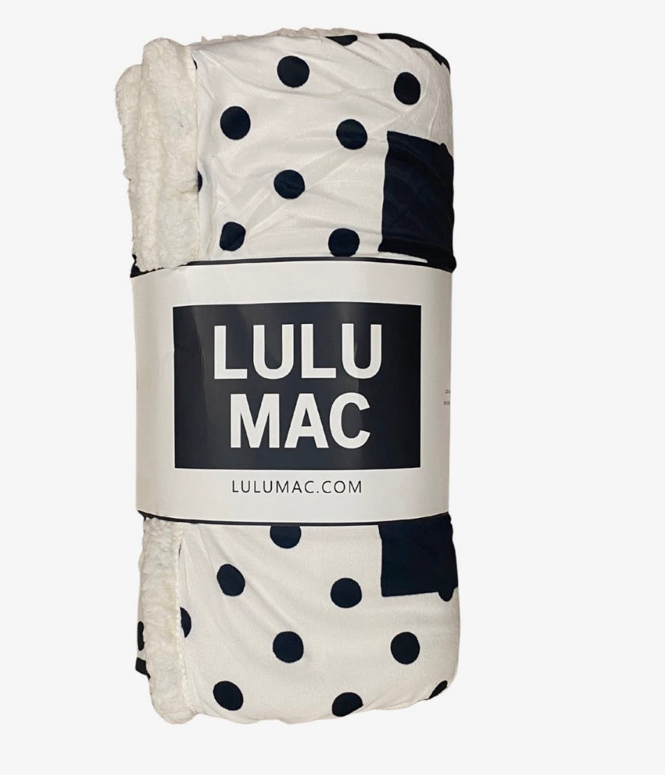 Lulu Mac Polka Dot Blanket, White