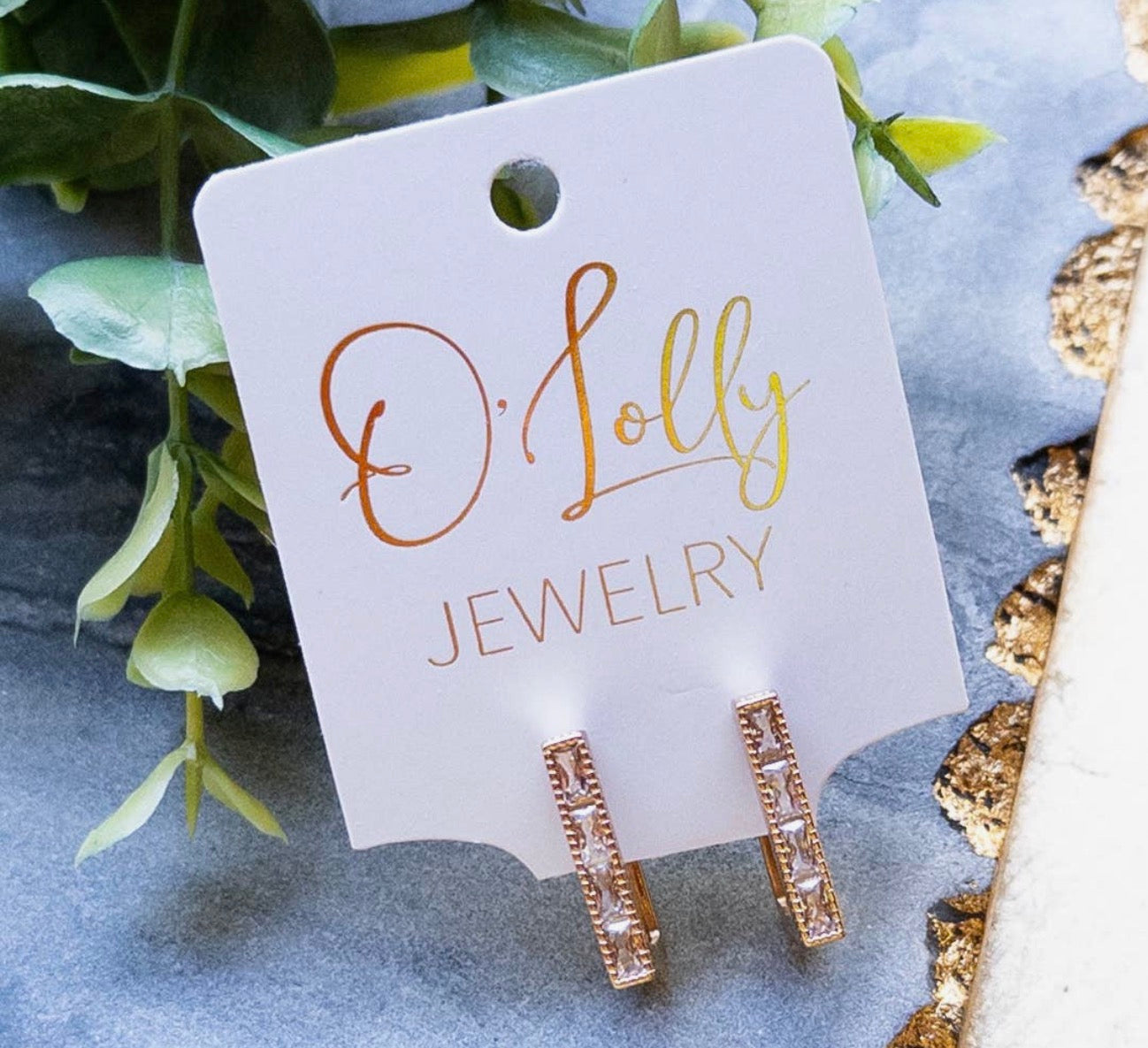 Zirconia Huggie Earrings