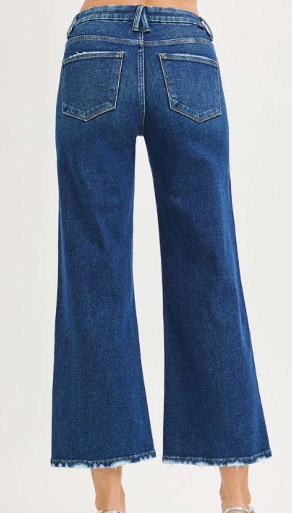 Dark Tummy Control 4 Way Stretch High Rise Crop Jean