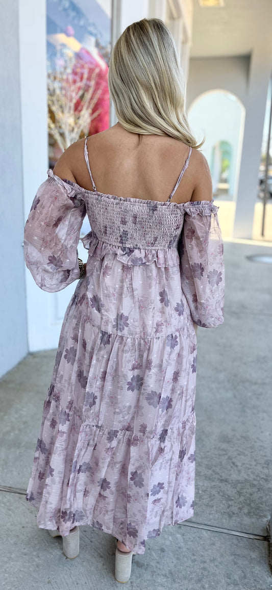 Blush Floral Tiered Dress