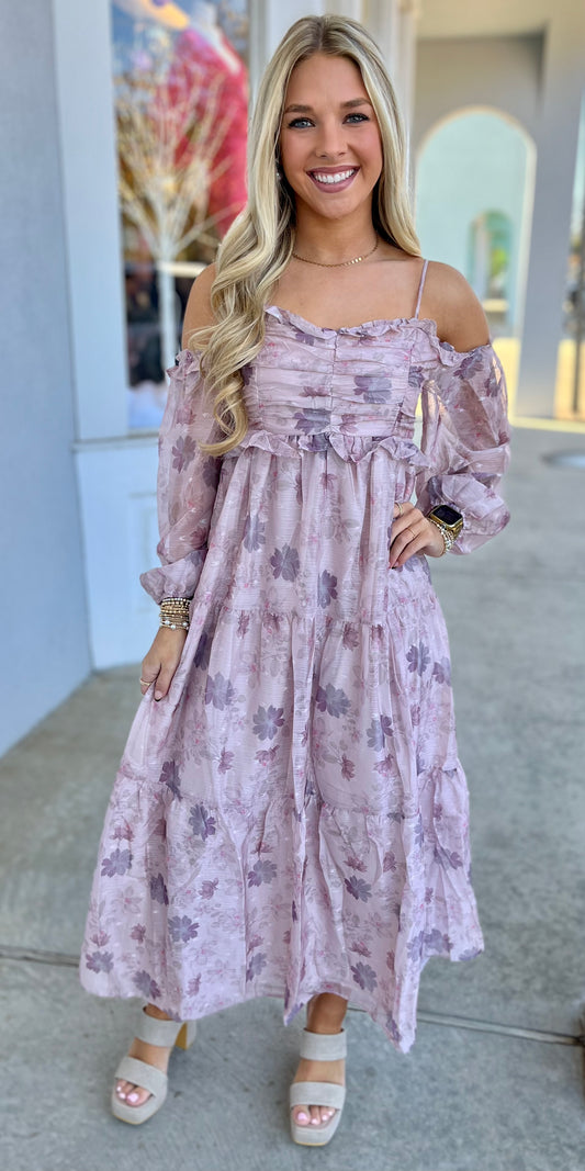 Blush Floral Tiered Dress