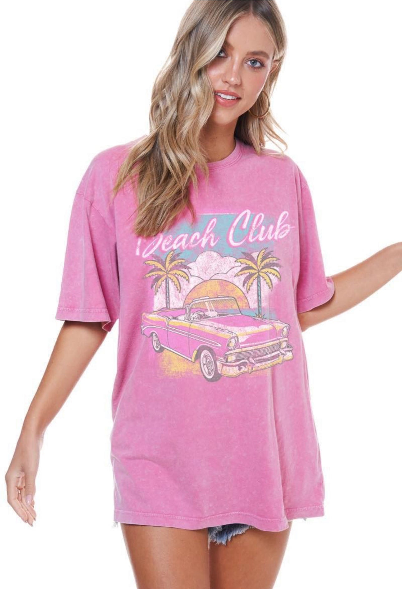 Pink Beach Club Graphic Tee