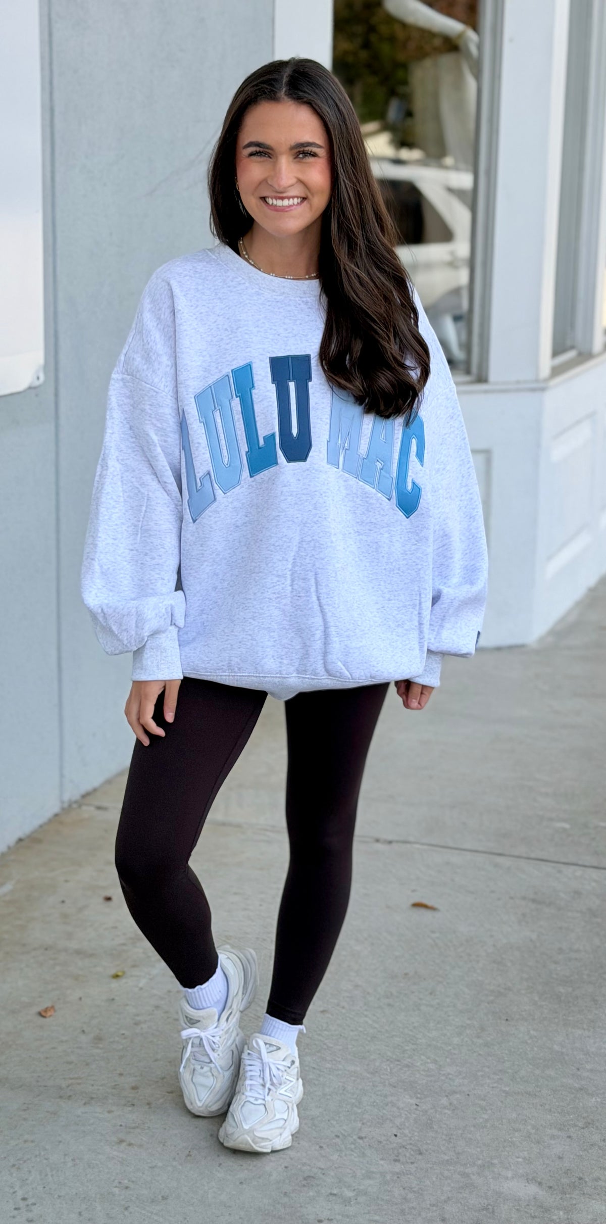 Lulu Mac Heather Grey Multi Stitch Sweatshirt