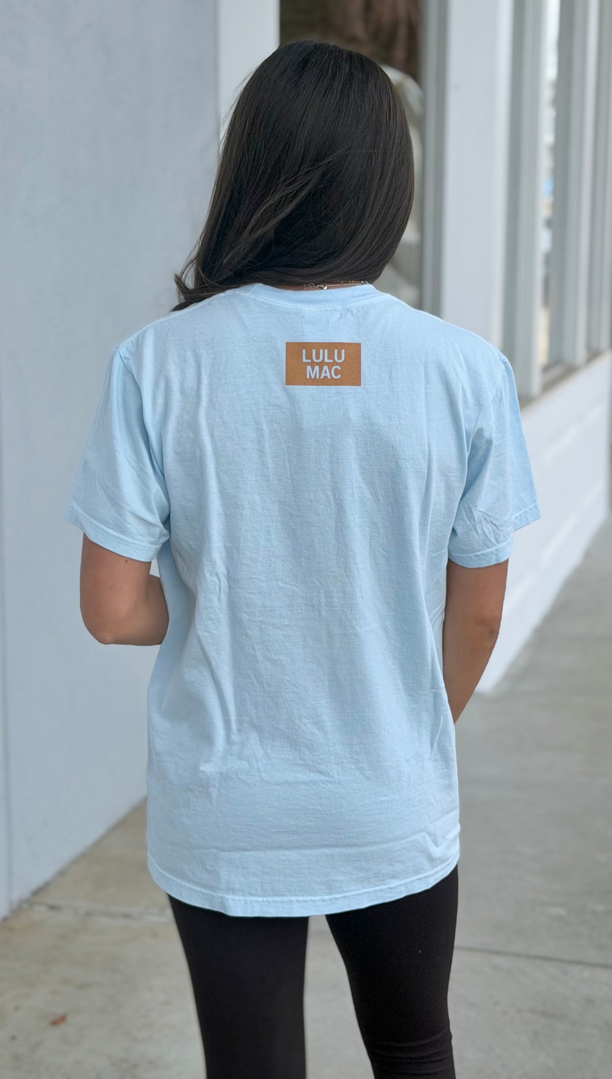 Lulu Mac Leopard Print Tee, Chambray