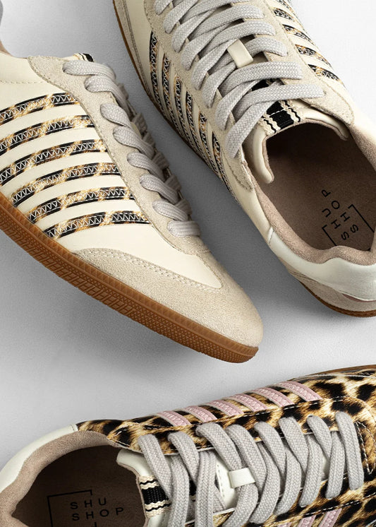 Stevie Beige Leopard Stripe Sneaker