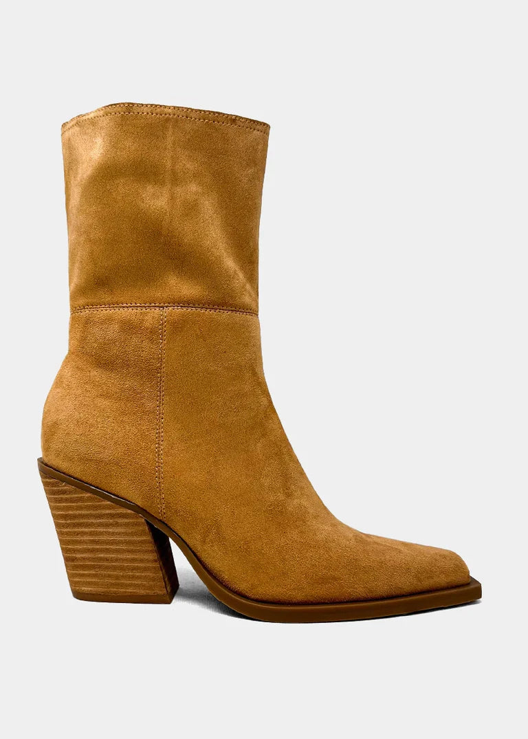 Venice Camel Suede Booties