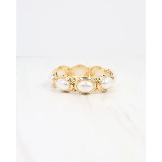 Galant Framed Pearl Stretch Bracelet