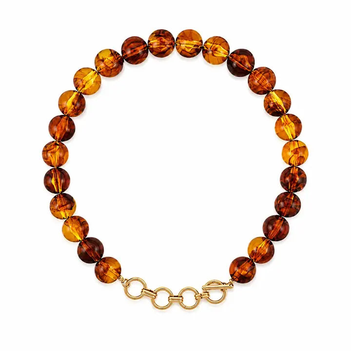 Tortoise Brown Beaded Necklace