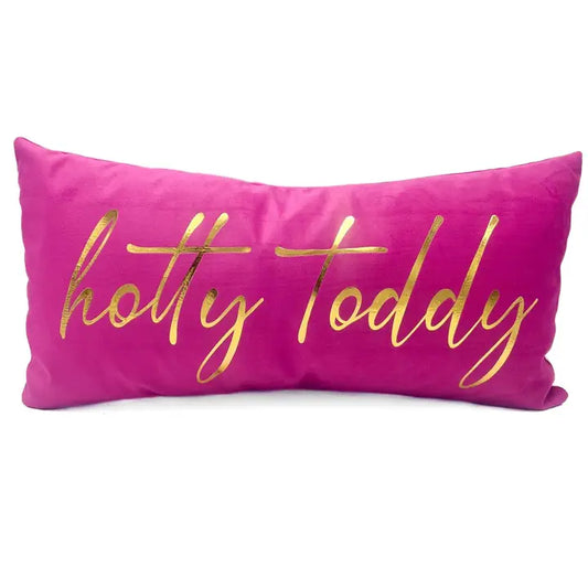 Fuchsia Velvet Gold Foil Hotty Toddy Pillow