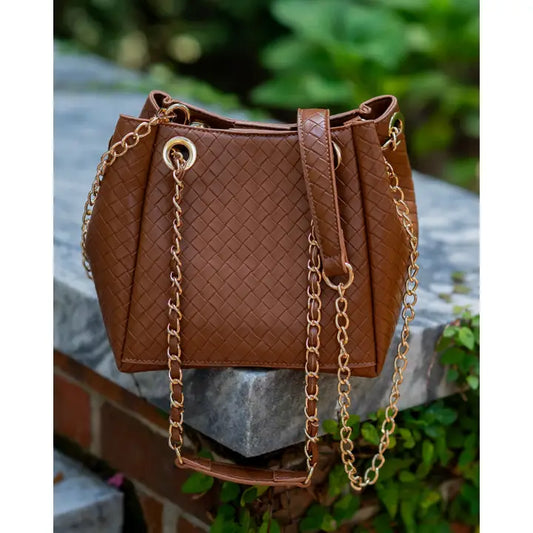Lainey Mini Tote, Woven Saddle