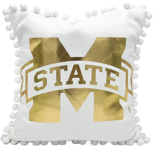 Mississippi State Gold Foil Logo Pillow Polyester