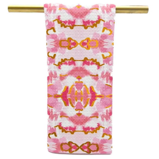 Pink Kaleidoscope Tea Towel