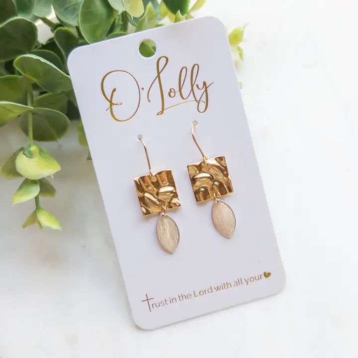 Silver Leaf Shaped Earrings