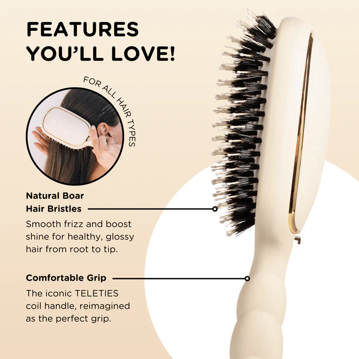 Boar Bristle Hair Brush , Tan