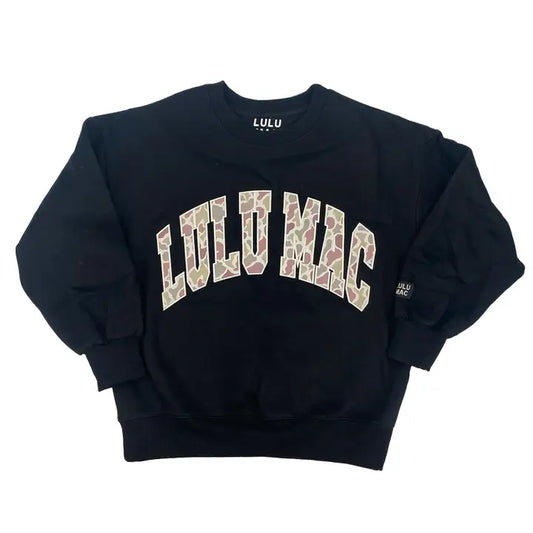 Camo Lulu Mac Pullover, Black