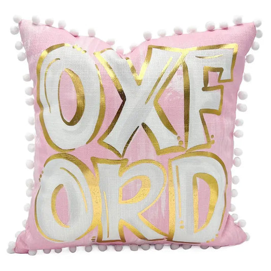 Gold Foil Light Pink Oxford Pillow