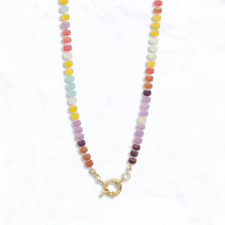 Warm Tone Candy Beaded Necklace