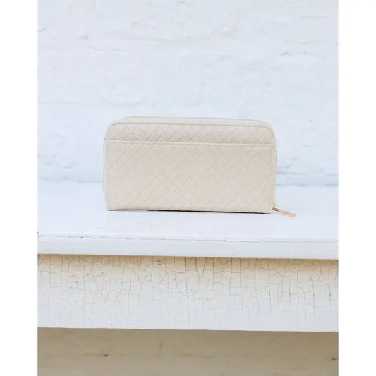 Penelope Wallet, Woven Almond