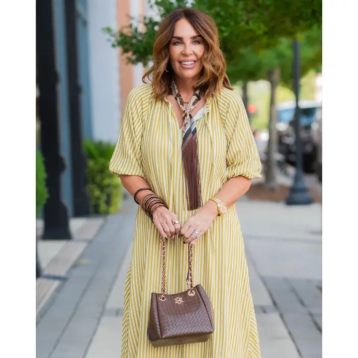 Lainey Mini Tote, Woven Chocolate