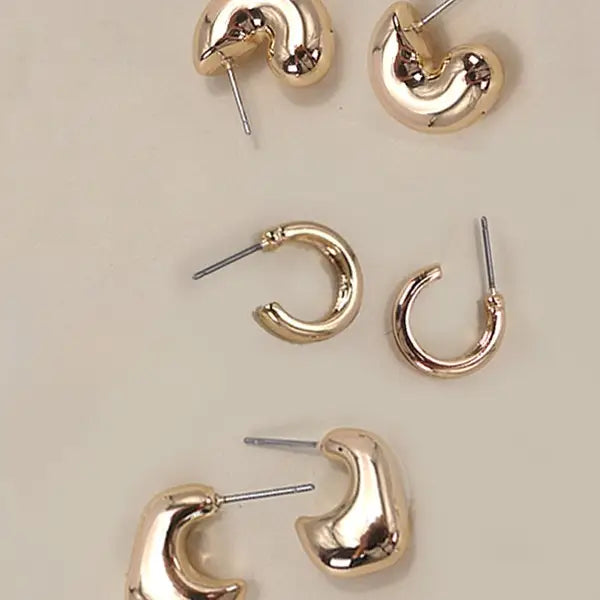 Bubble Hoop Trio Earrings