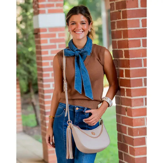 Mallory Crossbody With Tassel Stone