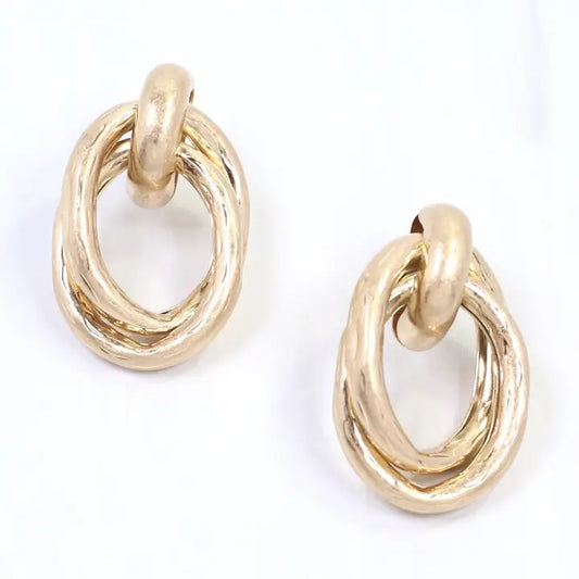 Avani Hammered Gold Earrings