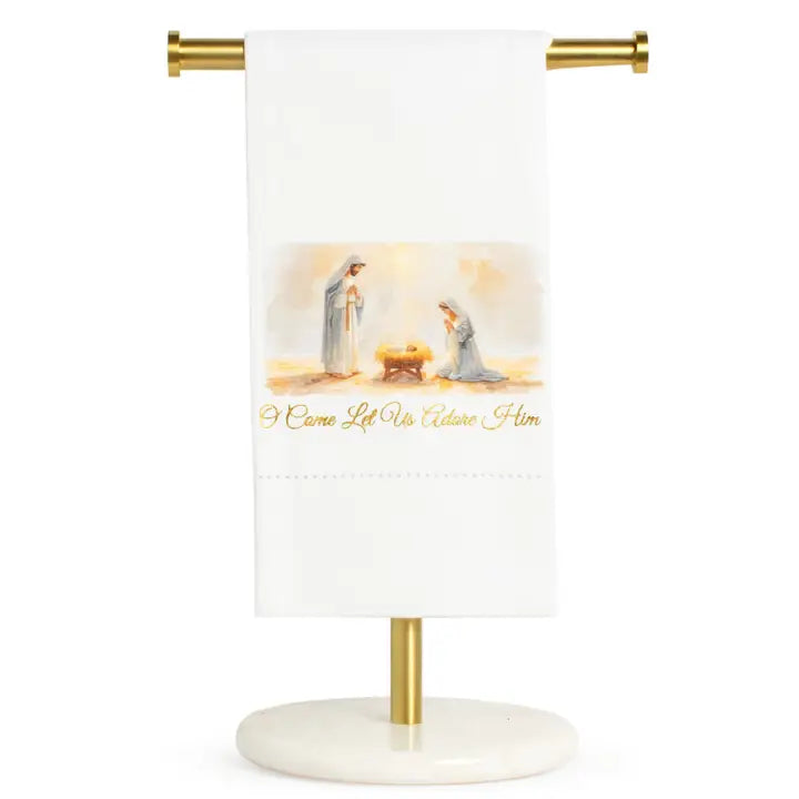 Let Us Adore Him Hand Towel