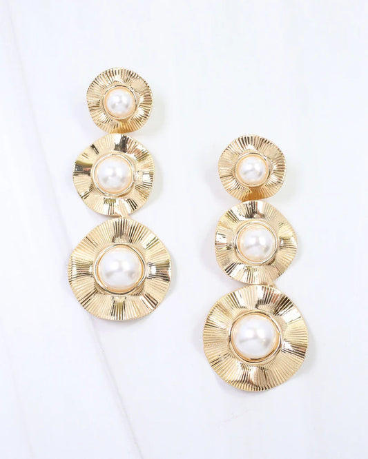 Palermo Three Pearl Drop Earrings
