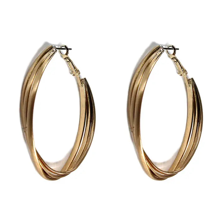 Gold Twisted 1.25 Hoop earrings