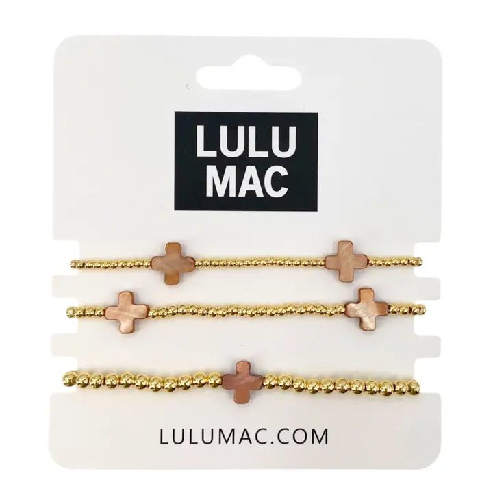 Lulu Mac Cross Bracelet, Brown