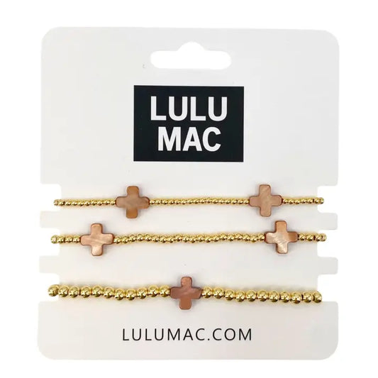 Lulu Mac Cross Bracelet, Brown
