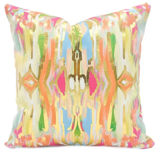 Gold Foil Zora Kaleidoscope Pillow Polyester