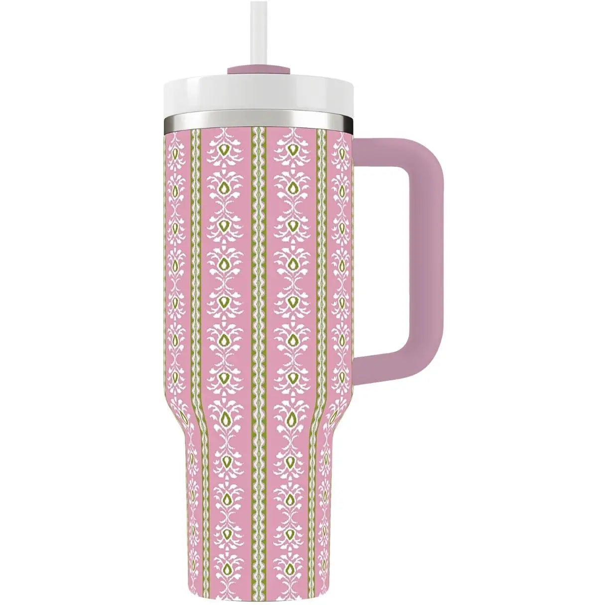 Rosemary Stripe Pink 40oz Travel Tumbler