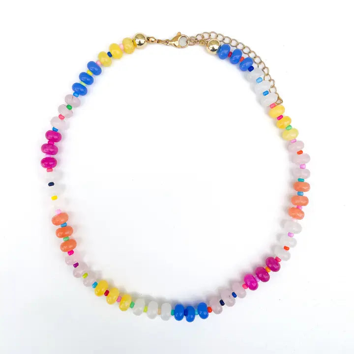 Party Loop Rainbow Beaded Necklace