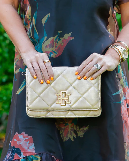 Bryn Clutch/Crossbody , Gold Shimmer