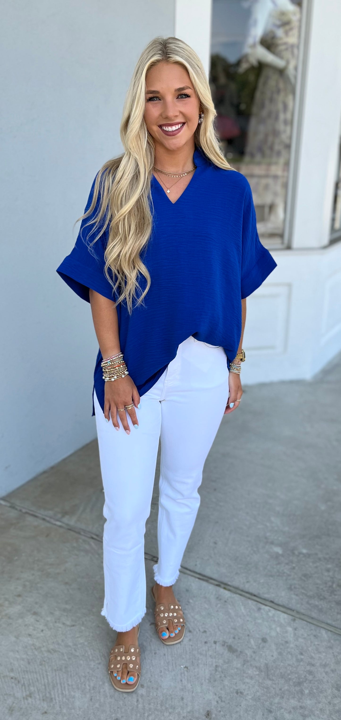 Royal Blue V Neck
