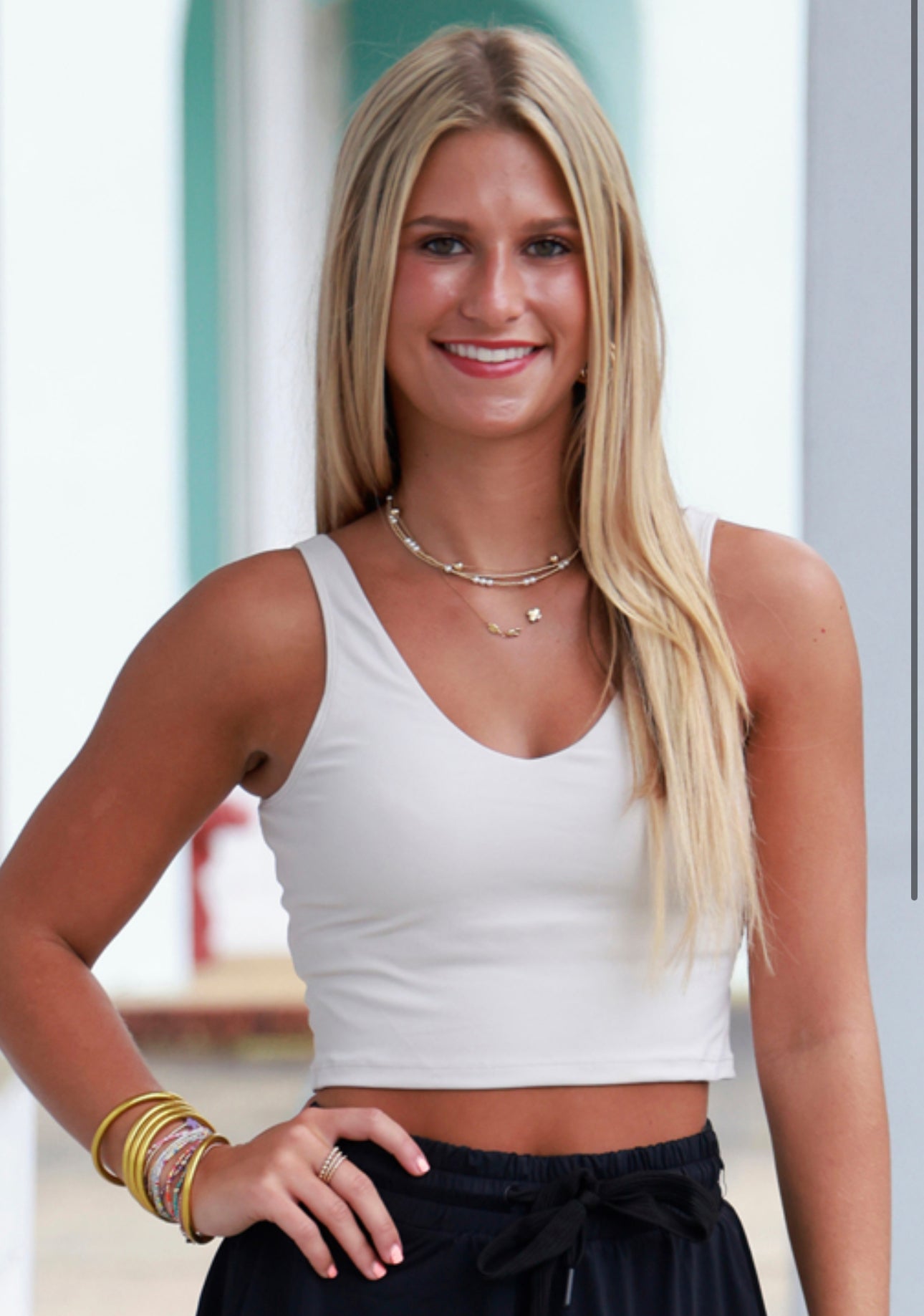 Light Grey Align Crop Tank