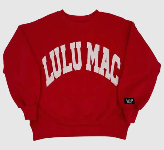 Lulu Mac Sweatshirt Red/White Puff Sweatshirt