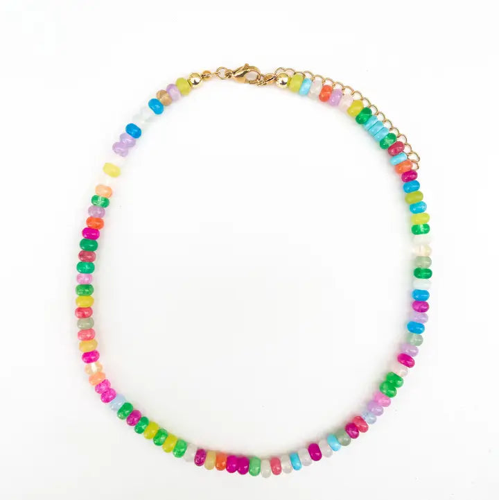 Jelly Loop Rainbow Gemstone Necklace