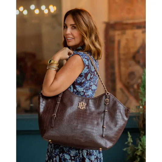 Harlow Tote , Chocolate EC