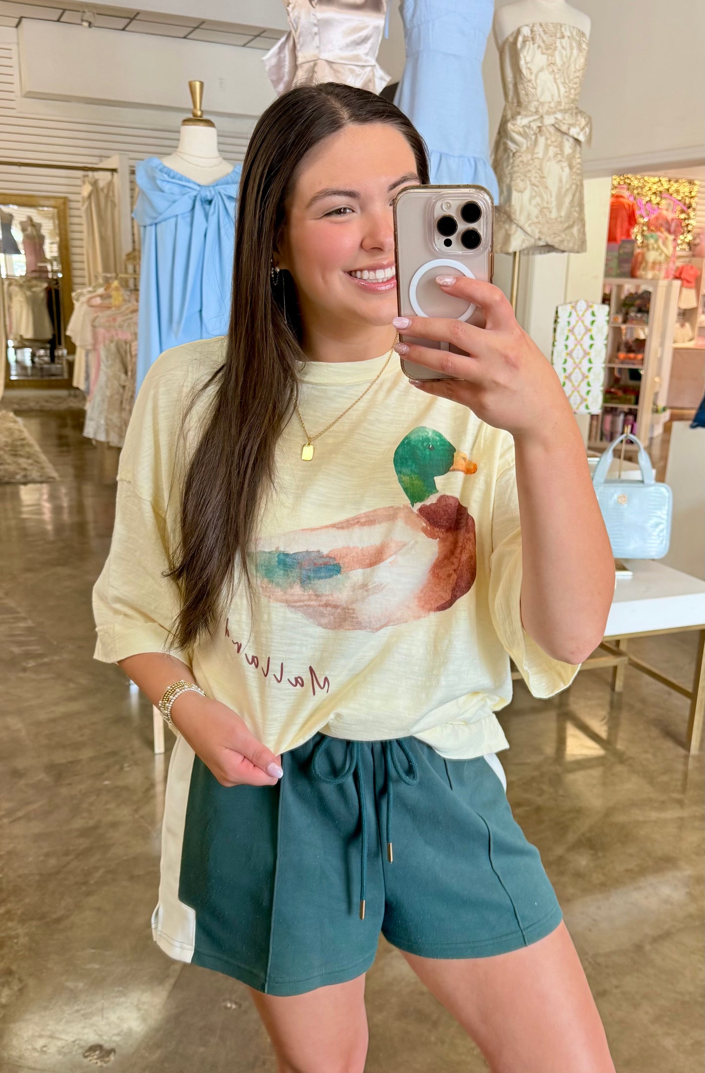 Mallard Duck Oversized Tee, Cream
