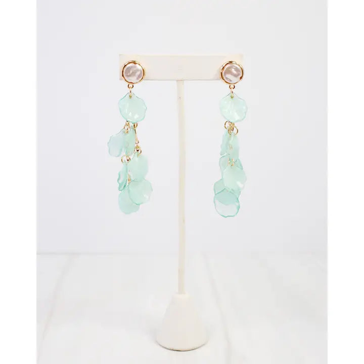 Dillon Petal Dangle Earrings, Turquoise
