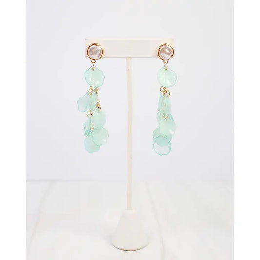 Dillon Petal Dangle Earrings, Turquoise