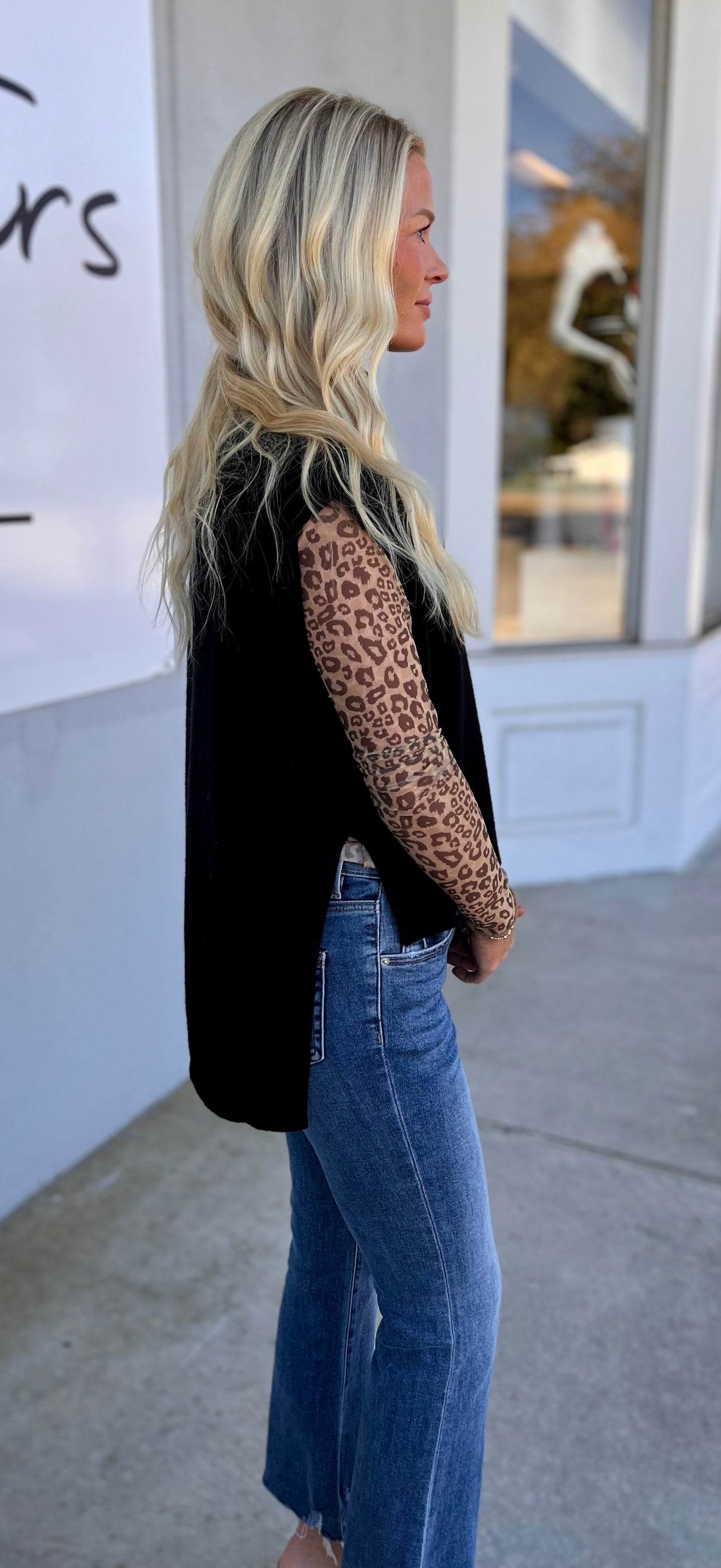 Black High Low Turtleneck Top