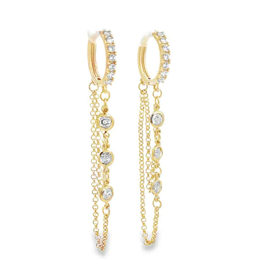 Gold Rolo Link Chain Earrings