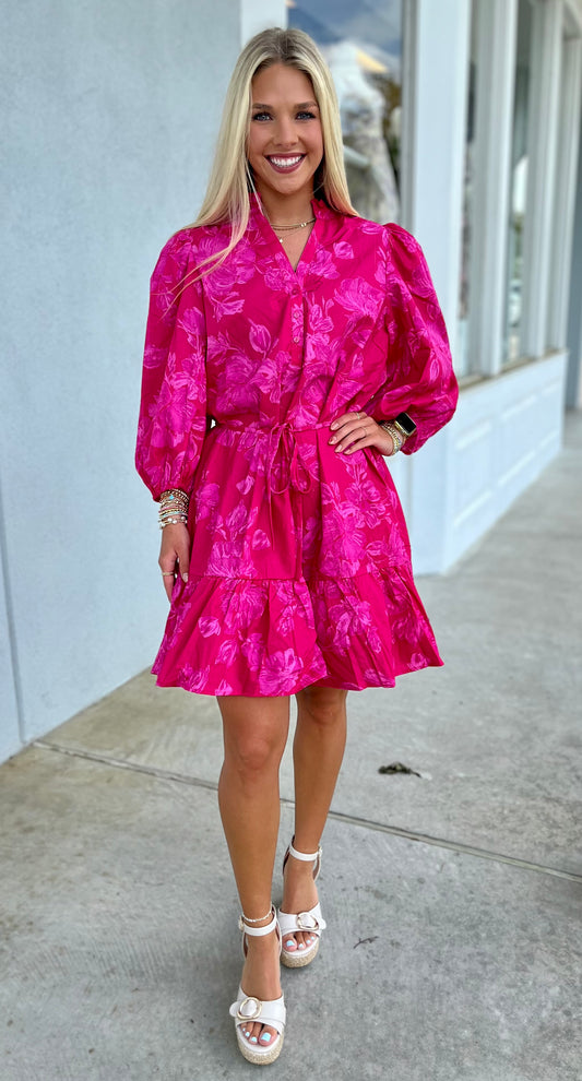 Fuchsia Vacey Floral Dress