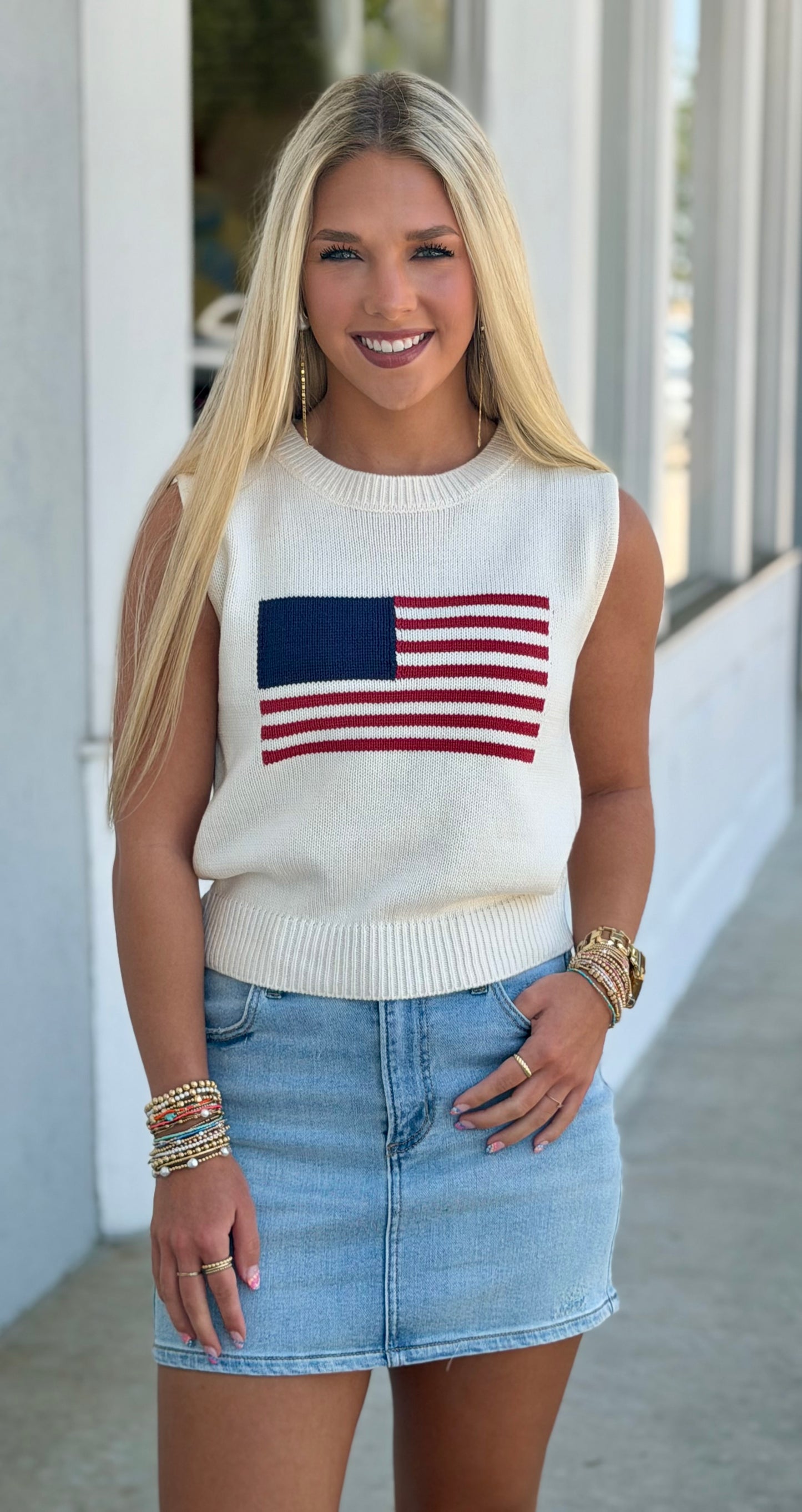 Ivory USA Flag Tank