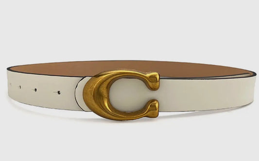 Retro U Belt Buckle, White